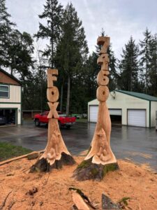 carved wooden house number sign fox gig harbor