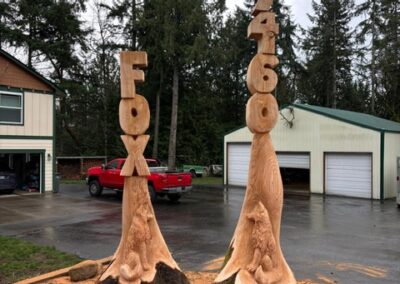 carved wooden house number sign fox gig harbor