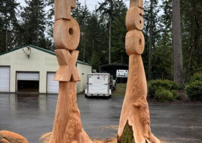 chainsaw carved fox street name address post